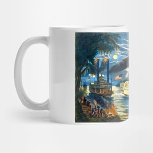 Steamboats Racing on the Mississippi Mug